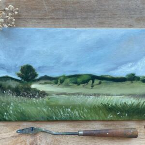 Small oil landscape painting- inspired by English countryside