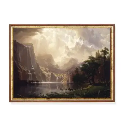 Printed and Shipped | Vintage Landscape Painting | Antique Country Landscape | Rustic Mountain Print | Farmhouse Decor | Physical Prints