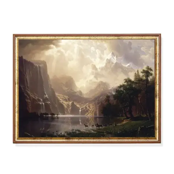 Printed and Shipped | Vintage Landscape Painting | Antique Country Landscape | Rustic Mountain Print | Farmhouse Decor | Physical Prints