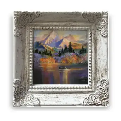 Сharming Mini Vintage Landscape Art, Print from painted Nature Scene, Tiny Vintage Landscape Painting, Baroque Art, Framed art, Unique Gift